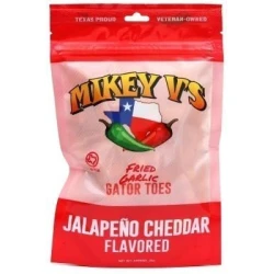 Mikey V's Jalapeno Cheddar "Gator Toes", Deep Fried Garlic Snacks, 3.9oz.
