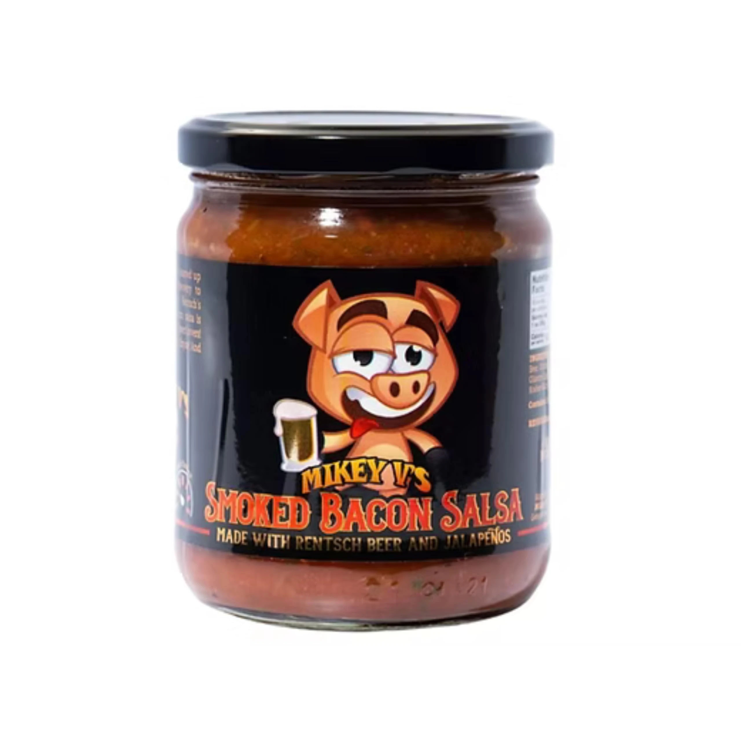 Version 1.0.0 Mikey V's Smoked Bacon Salsa – Gourmet Medium Heat Salsa with Real Bacon & Bold Flavor – 16oz Jar - Image 1