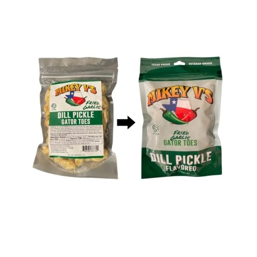 Mikey V's Dill Pickle "Gator Toes", Deep Fried Garlic Snacks, 3.9oz. - Image 4
