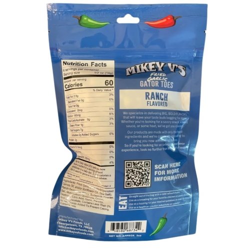 Mikey V's Ranch "Gator Toes", Deep Fried Garlic Snacks, 3.9oz. - Image 6