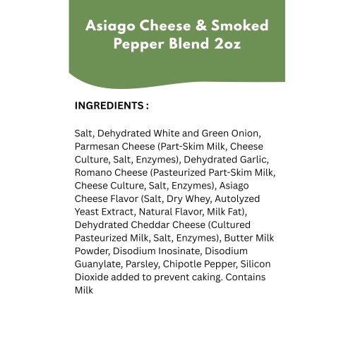 Asiago Cheese Seasoning with a Smoked Pepper Blend 2oz (Olive Cart) - Image 5